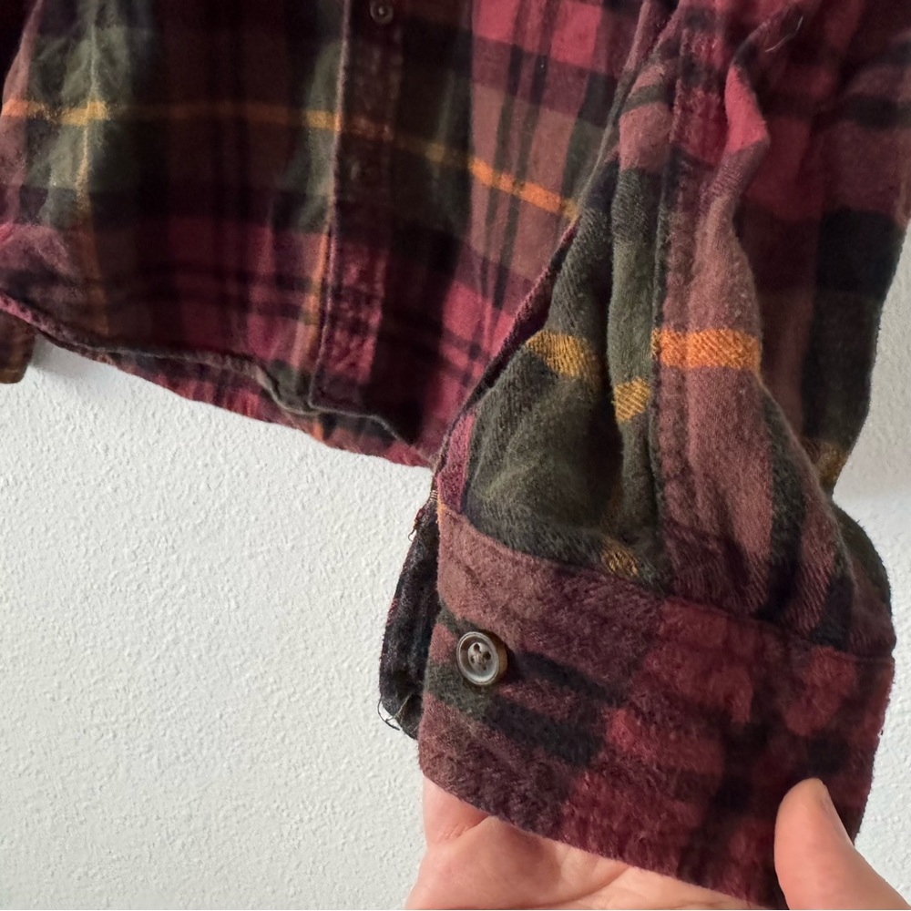 Plaid Flannel Shirt Large Mens Cabin Rustic Button Down Cabincore Layering - Picture 5 of 10